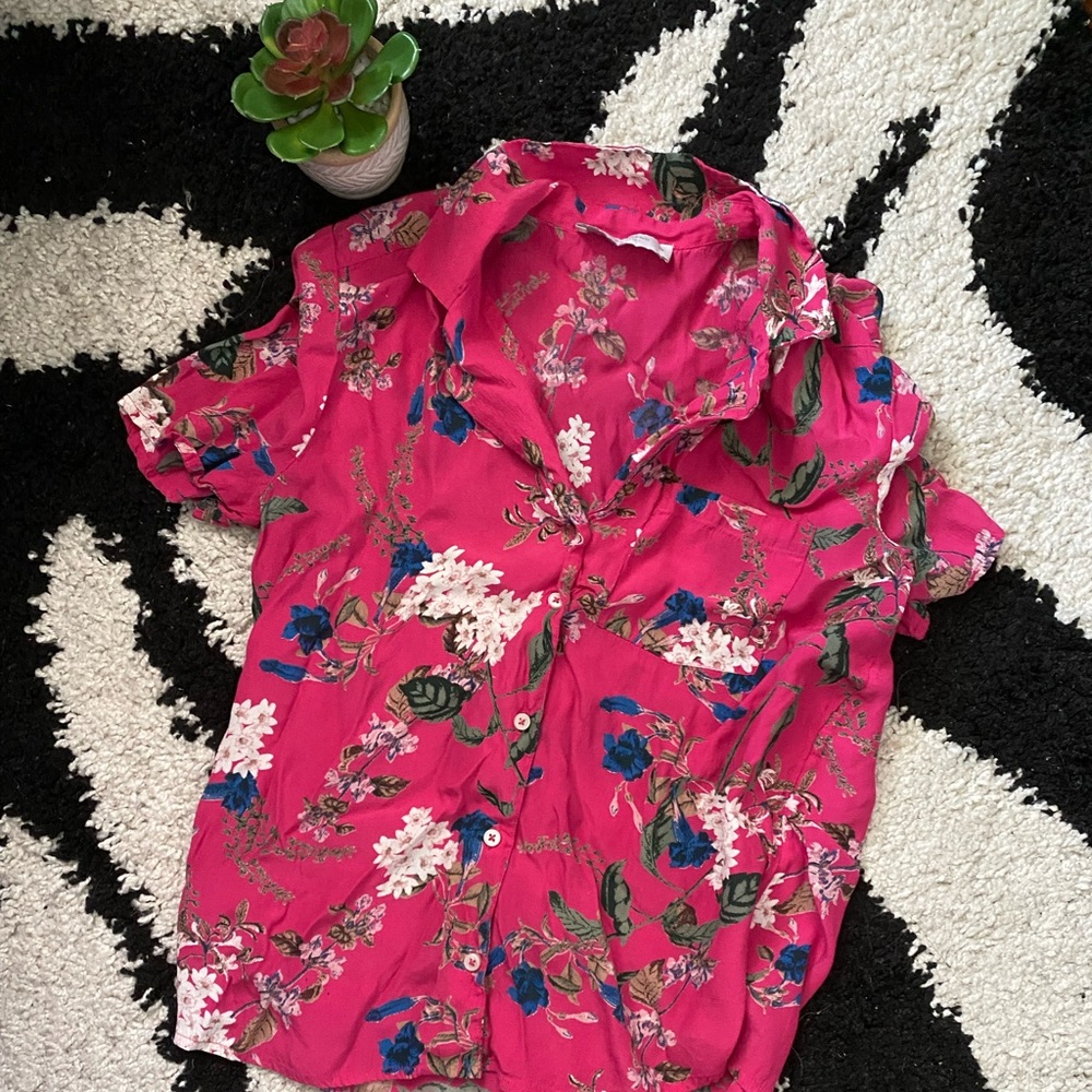 Lucky Brand Floral Button Down Short Sleeve XS